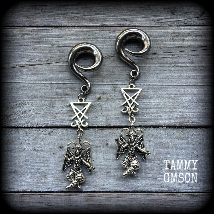 Baphomet and Sigil of Lucifer ear weights