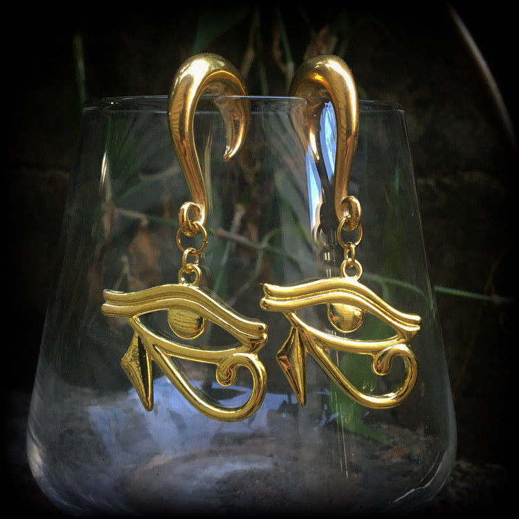 Eye of Ra gauged earrings-Egyptian jewelry