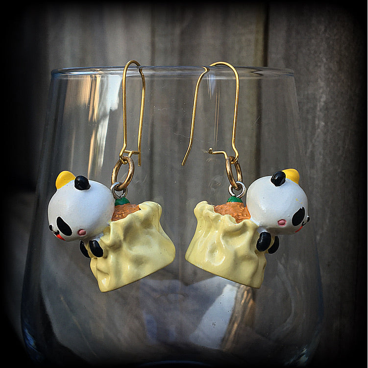 Panda earrings-Dumpling earrings