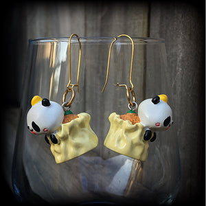 Panda earrings-Dumpling earrings