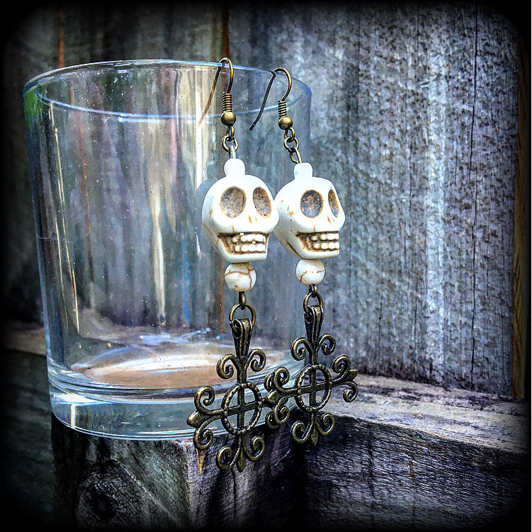 Skull earrings-Erzulie Frida earrings