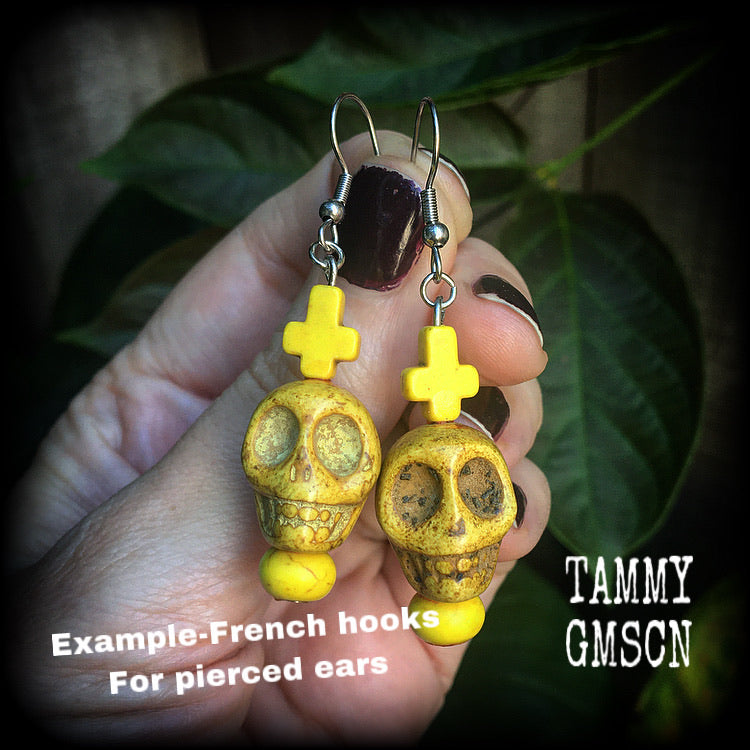 Skull earrings-Day of the dead earrings