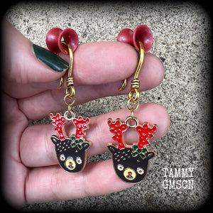 Reindeer earrings-Christmas earrings