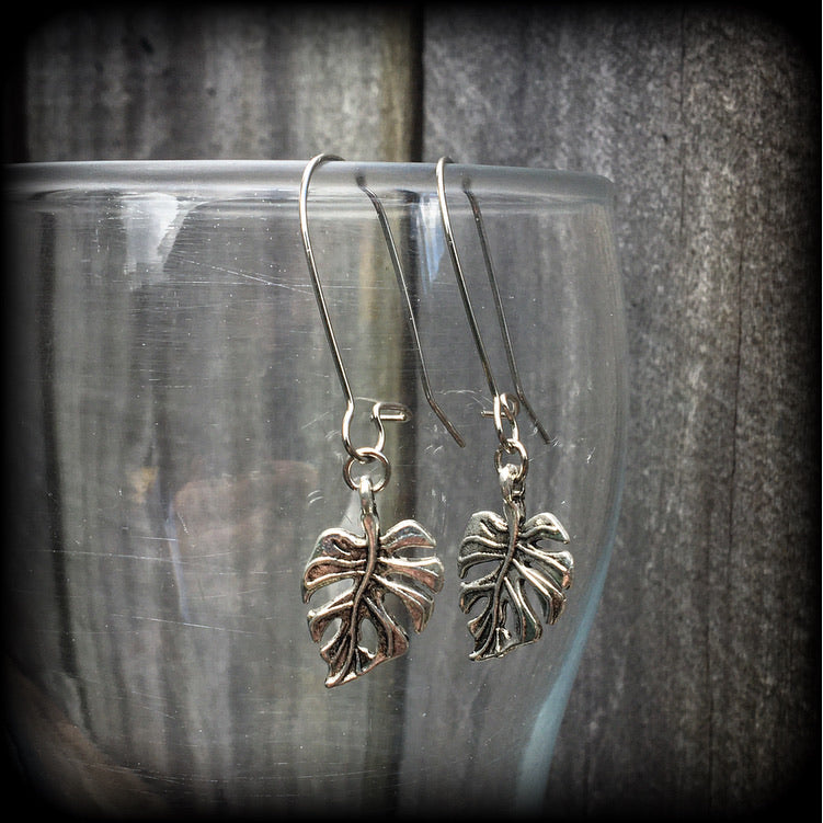 Monstera earrings-Leaf earrings