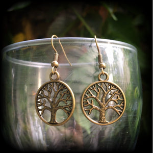 Tree of life earrings-Sacred tree earrings