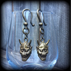 Hannya mask earrings-Ear hangers