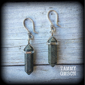 Pyrite earrings-Gemstone earrings