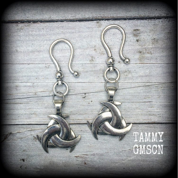 Odins horn earrings-Ear hangers