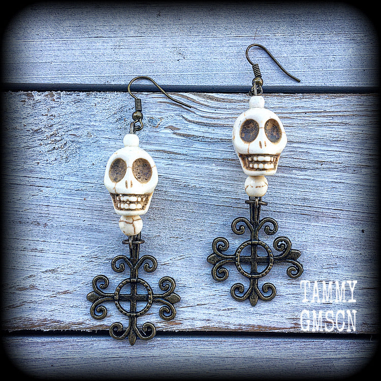 Skull earrings-Erzulie Frida earrings