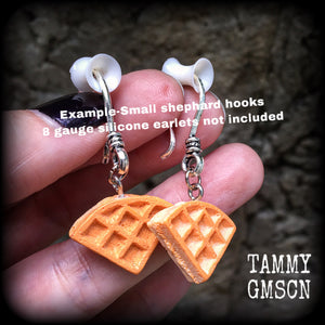 Waffle earrings-Ear hangers