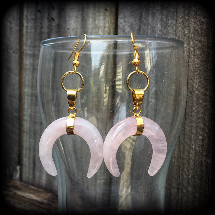 Rose Quartz earrings-Gemstone earrings