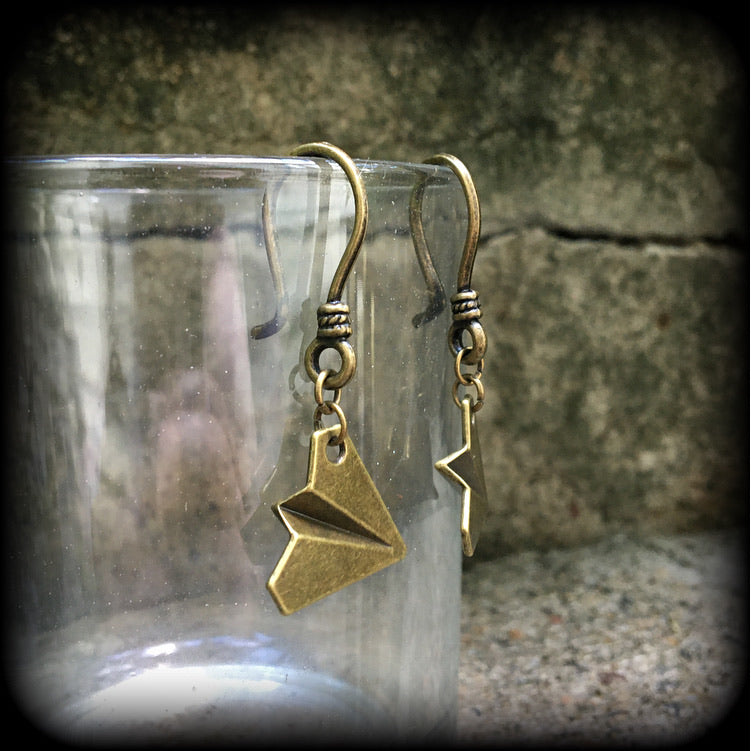 Airplane earrings-Paper plane earring