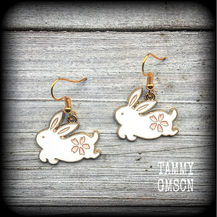 Rabbit earrings-Sakura earrings