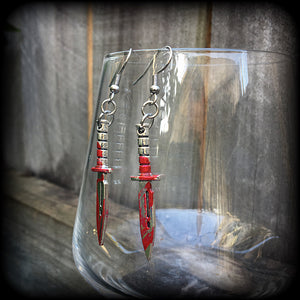 Bowie knife earrings-Halloween earrings