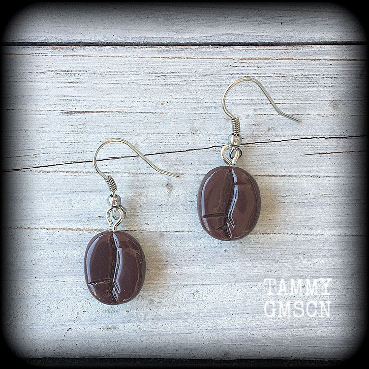 Coffee bean earrings