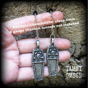 Coffin tunnel dangles-Halloween earrings