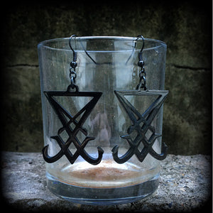 Sigil of Lucifer earrings-Occult jewelry