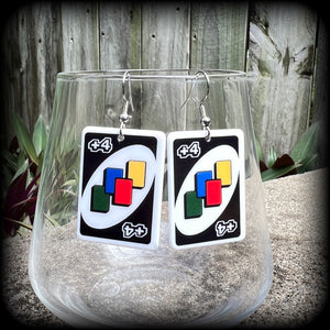 UNO cards earrings-Card game earrings