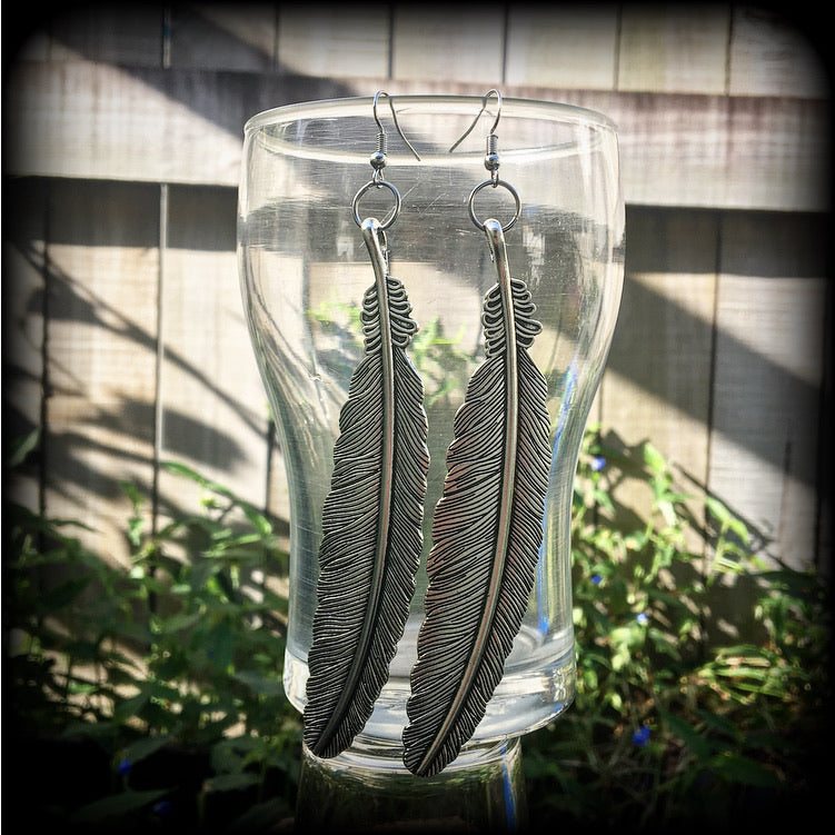 Feather earrings-Boho earrings