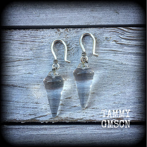 Clear quartz earrings-Gemstone earrings