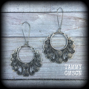 Ornate silver filigree earrings