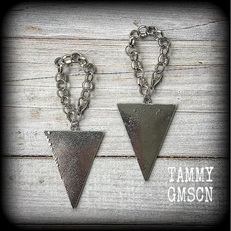 Geometric earrings-Triangle ear hangers