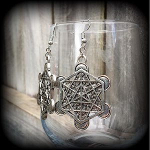 Metatrons cube earrings-Sacred Geometry earrings