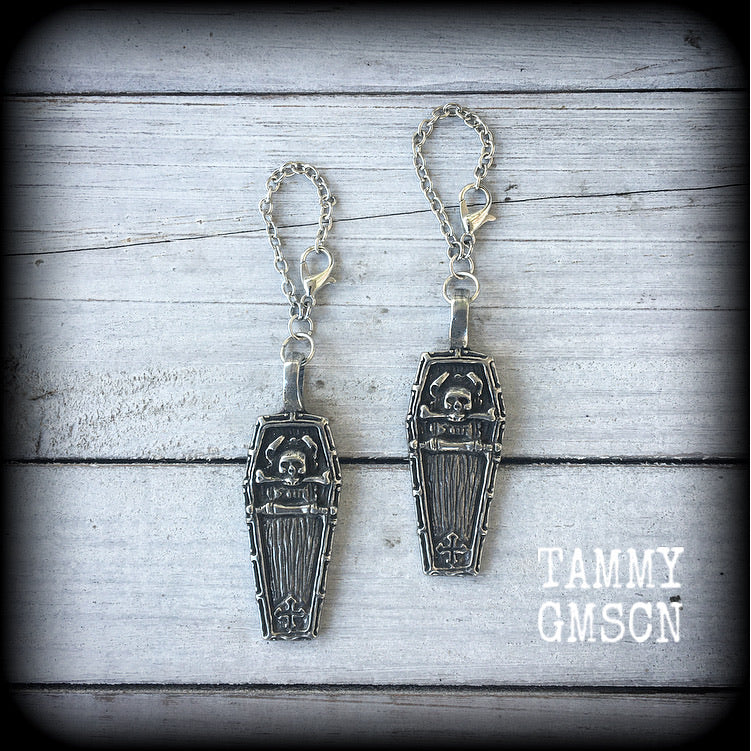 Coffin tunnel dangles-Halloween earrings