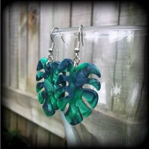 Monstera earrings-Leaf earrings