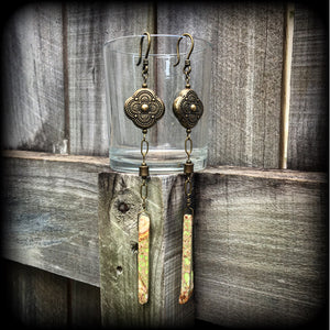 Sea sediment jasper and antique bronze earrings