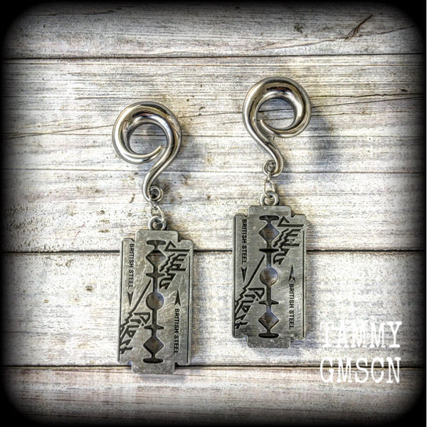 Razor blade gauged earrings-Judas Priest earrings – TammyGMSCN