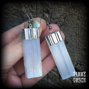 Selenite earrings-Goddess earrings