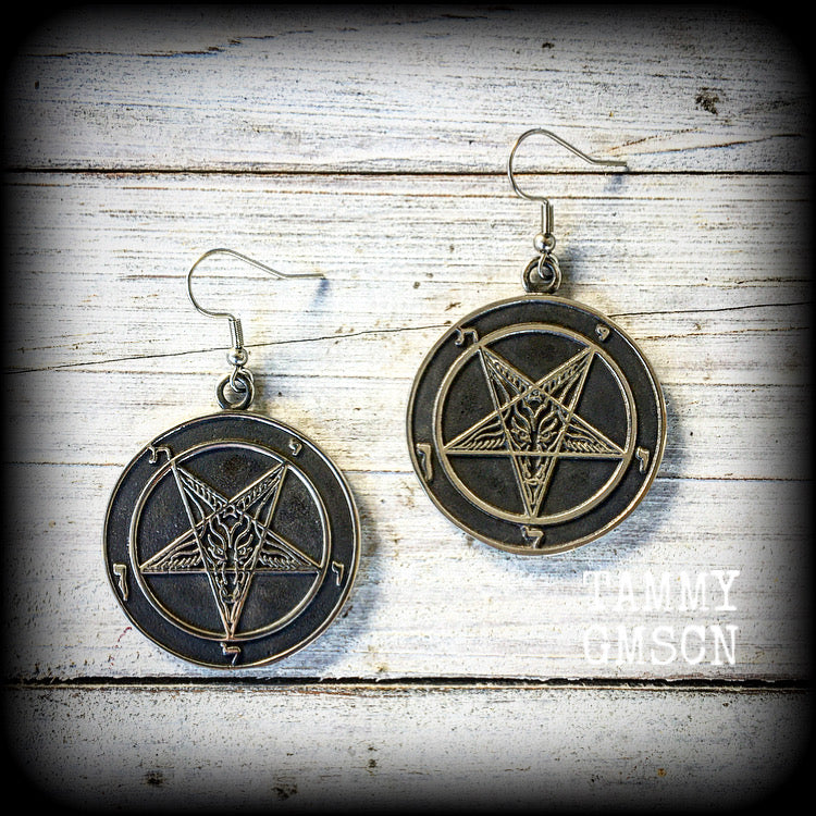 Baphomet earrings-Sigil of Lucifer earrings