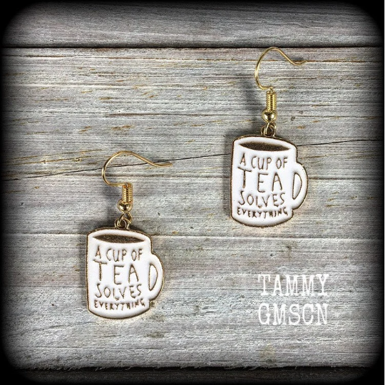 Teacup earrings-Coffee mug earrings