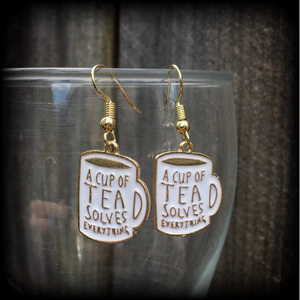 Teacup earrings-Coffee mug earrings