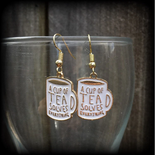 Teacup earrings-Coffee mug earrings